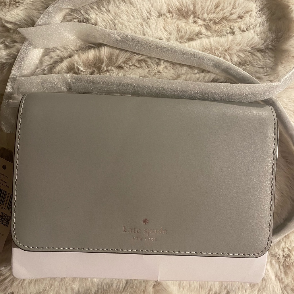 Kate Spade Gray Crossbody Bag With Flap Closure